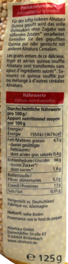 Alnatura Quinoa gepufft 3 x 125g Tüten