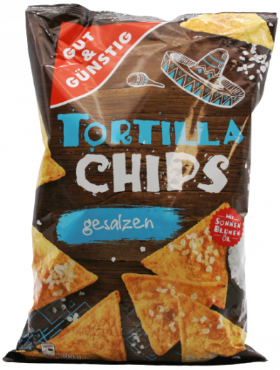 Gut & Günstig Tortilla Chips gesalzen 5 x 300g Tüten