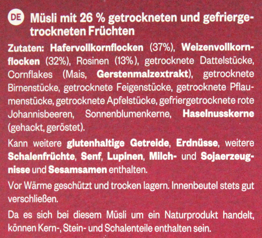 Brüggen Früchte-Müsli, 2 x 2 kg Packung