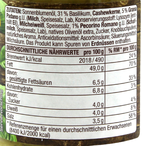 Gut & Günstig Pesto alla Genovese 6 x 190g Gläser