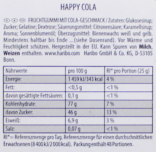 Haribo Happy-Cola 1200g Dose