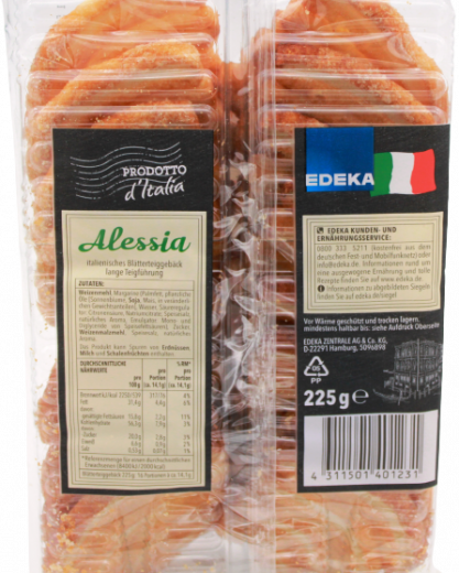 Edeka Alessia Italienisches Blätterteiggebäck 9 x 225g Packungen