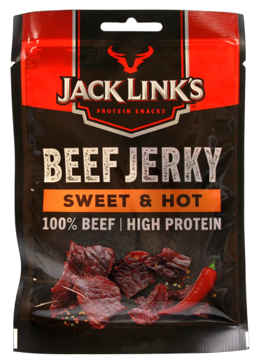 Jack Links Beef Jerky Sweet & Hot 100 Beef, 6 x 60g Beutel