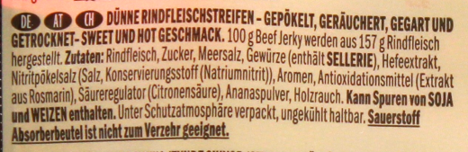 Jack Links Beef Jerky Sweet & Hot 100 Beef, 12 x 60g Beutel