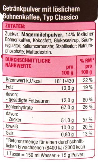 Gut & Günstig Cappuccino Classico, 4 x 200g Dosen