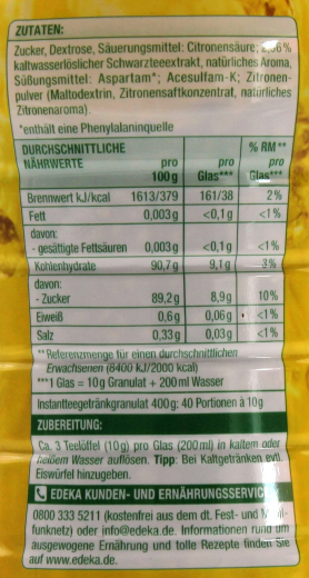 Gut & Günstig Hot & Cold Instantteegetränk Zitrone, 6 x 400g Dosen