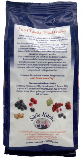 Sweet Family Nordzucker Fruchtzucker, 7 x 500g Packungen