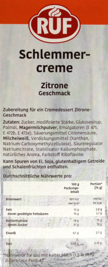 RUF Schlemmercreme Zitrone, 1 x 1000g Packungen