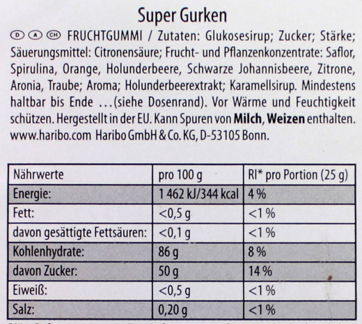 Haribo Super Gurken 1350g Dose