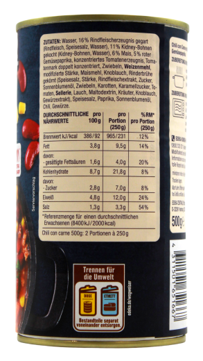 Herzstücke Chili Con Carne, 6 x 500g Dosen