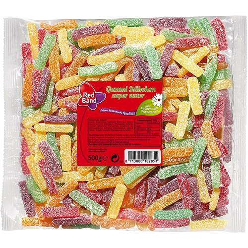 Red Band Gummistäbchen super-sauer 12 x 500g Tüten