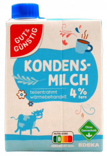Gut & Günstig Kondensmilch 4%, 16 x 340g Packungen