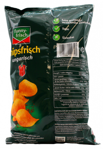 funny-frisch Chipsfrisch ungarisch, 5 x 150g Tüten