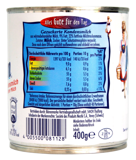 Milchmädchen gezuckerte Kondensmilch, 6 x 400g Dosen