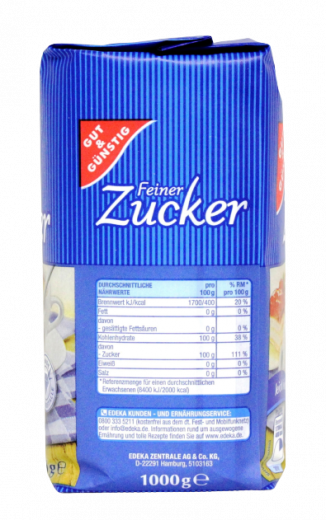 Gut & Günstig feiner Zucker, 5 x 1000g Packungen