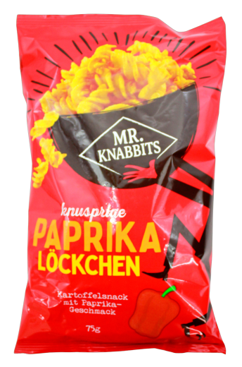 Mr.Knabbits Paprika Löckchen, 12 x 75g Tüten