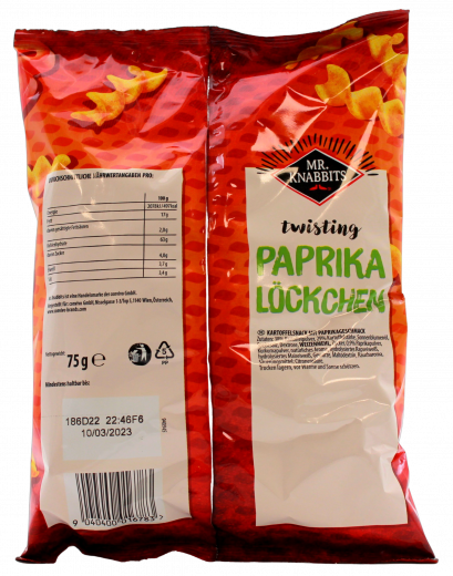 Mr.Knabbits Paprika Löckchen, 14 x 75g Tüten
