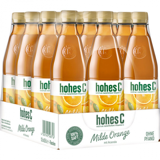 hohes C Milde Orange, 12 x 500ml Flaschen EINWEG