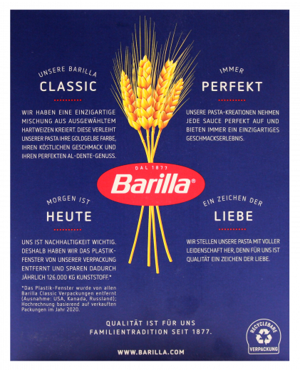 Barilla Penne Rigate 6 x 500g Packungen