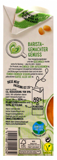 Alpro Sojadrink Barista, 8 x 1000 ml Packungen