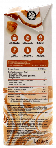 Alpro Mandeldrink Barista, 8 x 1000 ml Packungen