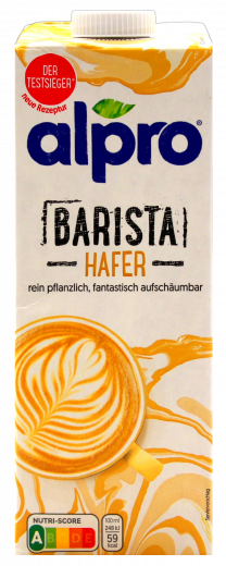 Alpro Haferdrink Barista Glutenfei, 8 x 1000 ml Packungen