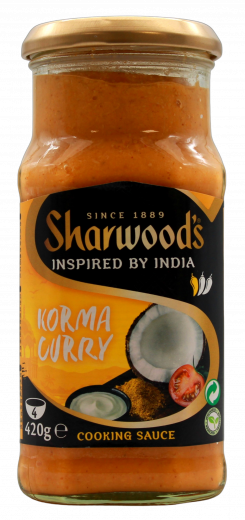 Sharwoods Korma Curry Sauce, 6 x 420g Gläser