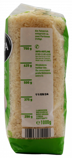 Oryza Spitzen-Langkorn Reis, 5 x 1000g Packungen