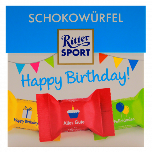 Ritter Sport Schokowürfel Happy Birthday 4 x 176g Schachteln