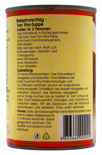 Exotic Food Kokosnussmilch 6 x 400ml Dosen