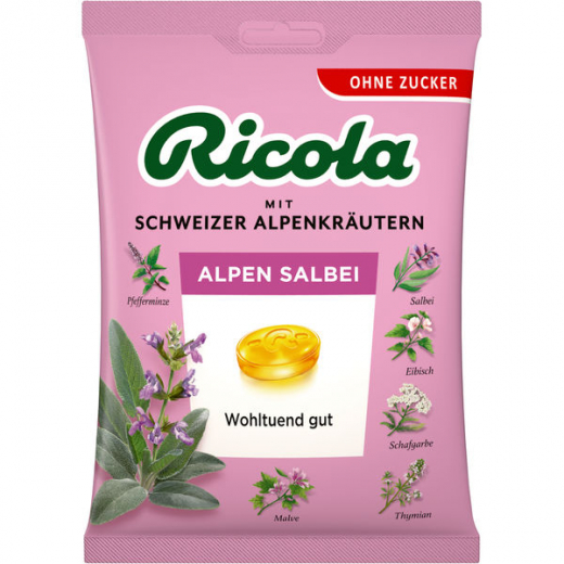 Ricola Alpen Salbei ohne Zucker 18 x 75g Tüten