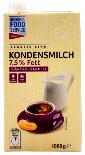 Edeka Food Service Kondensmilch 7.5% 6 x 1000g Packungen