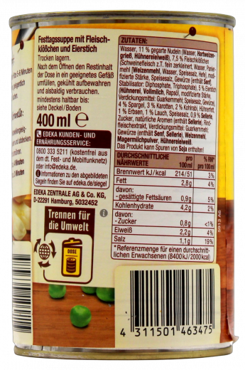 Gut & Günstig Festtagssuppe 6 x 400ml Dosen