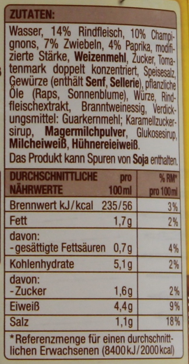 Gut & Günstig Gulaschsuppe, 6 x 400ml Dosen