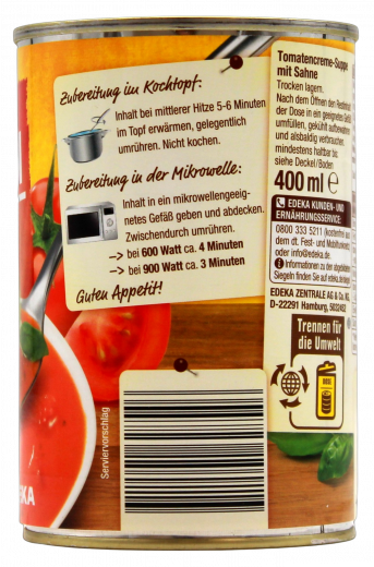 Gut & Günstig Tomatencremesuppe, 6 x 400 ml Dosen