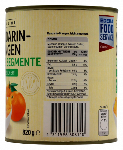 Edeka Mandarin-Orangen 6 x 480g Dosen