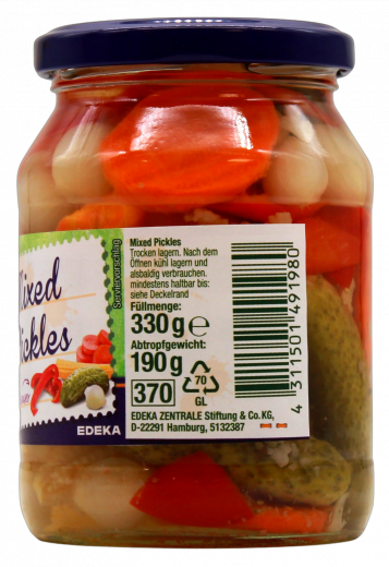 Gut & Günstig Mixed Pickles 6 x 190g Gläser