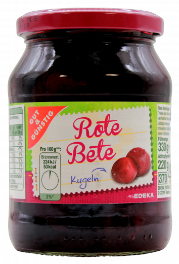 Gut & Günstig Rote Bete Kugeln 12 x 220g Gläser