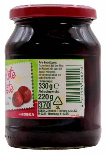 Gut & Günstig Rote Bete Kugeln 12 x 220g Gläser