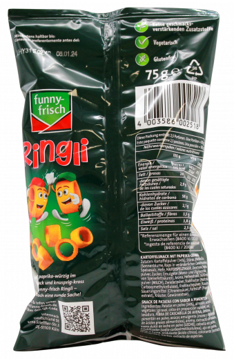funny-frisch Ringli Paprika, 12 x 75g Tüten
