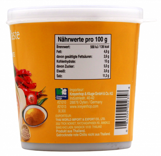 Cock Curry Paste gelb 12 x 400g Becher