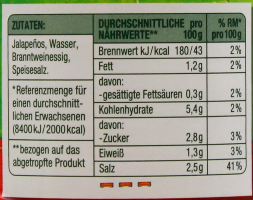 Gut & Günstig Jalapeno in Scheiben 6 x 190g Gläser