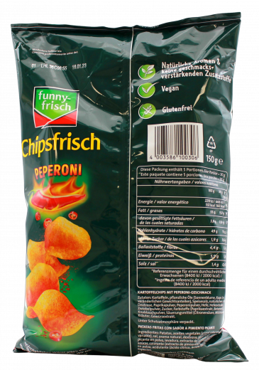 funny-frisch Chipsfrisch Peperoni 5 x 150g Tüten