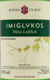 Achaia Clauss Imiglykos Weißwein lieblich 10.5% vol., 6 x 750ml Flaschen