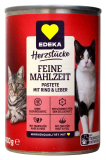 Herzstücke Feine Mahlzeit Pastete mit Rind und Leber Katzenfutter, 12 x 400g Dosen
