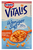 Dr. Oetker Vitalis Weniger Süß Knusper Pur Knuspermüsli mit 30% weniger Zucker, 2 x 1500g Packungen