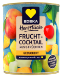 Edeka Herzstücke Fruchtcocktail aus 5 Früchten gezuckert, 6 x 500g Dose