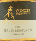 Winzer der Rheinhessischen Schweiz Grauer Burgunder Premium Weißwein trocken 12.5% vol. 6 x 0.75 l Flasche