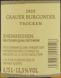 Winzer der Rheinhessischen Schweiz Grauer Burgunder Premium Weißwein trocken 12.5% vol. 6 x 0.75 l Flasche