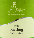 Winzer der Rheinhessischen Schweiz Riesling Weißwein halbtrocken 11% vol., 6 x 1 l Flasche